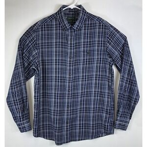 Orvis Classic Fit Medium Blue Plaid Long Sleeve Button Down Lightweight‎ Flannel